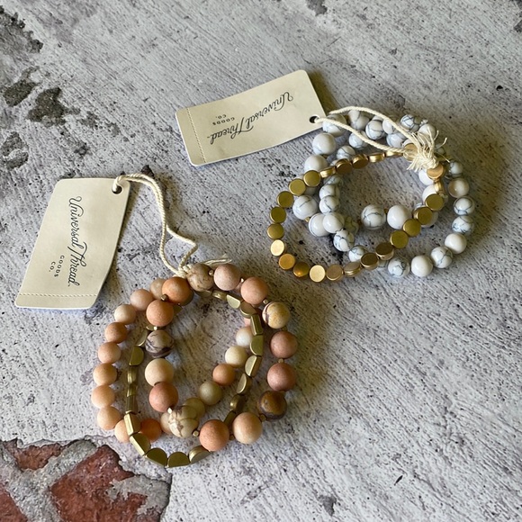 Universal Thread Jewelry - 🛍 6 for $35 • NWT Set of 2 Universal Thread Genuine Stone Stretch Bracelet Sets